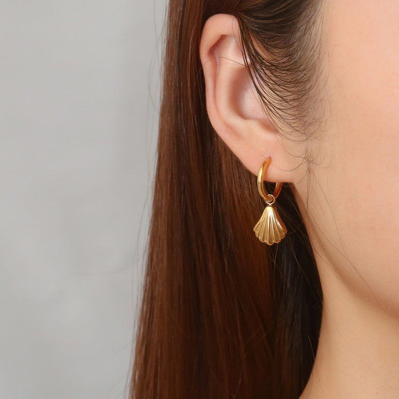 European And American Fashion Simple Shell Style Earrings For Women-Jewearrings