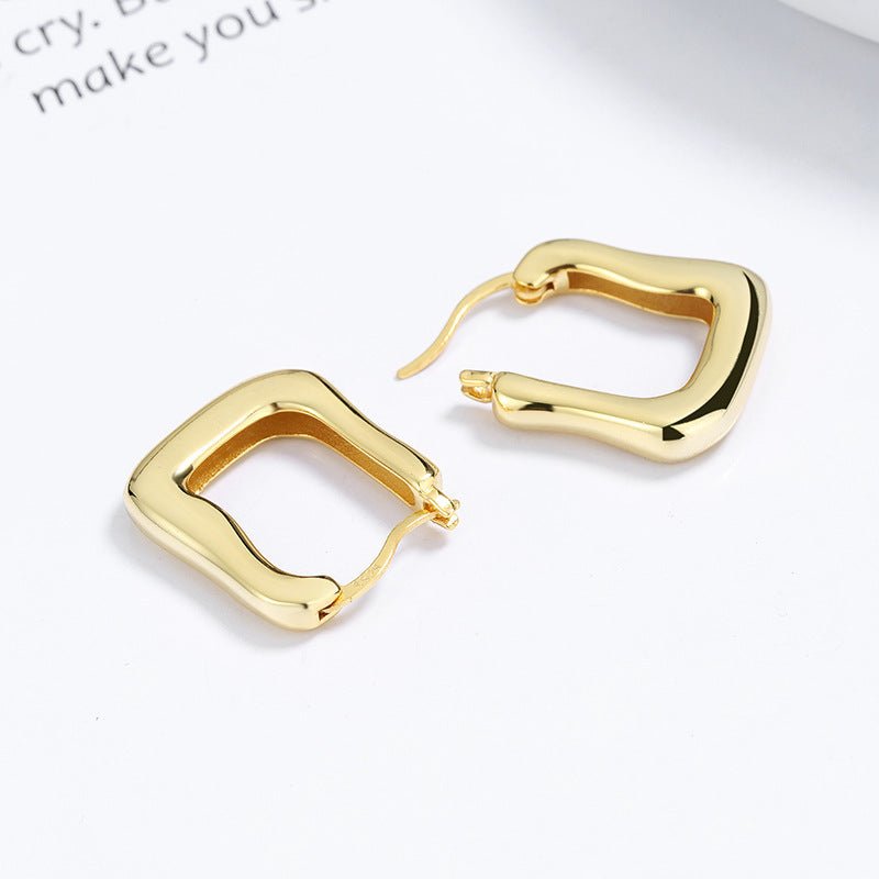 European And American Frosty Personality Gold Earrings Exaggerated-Jewearrings