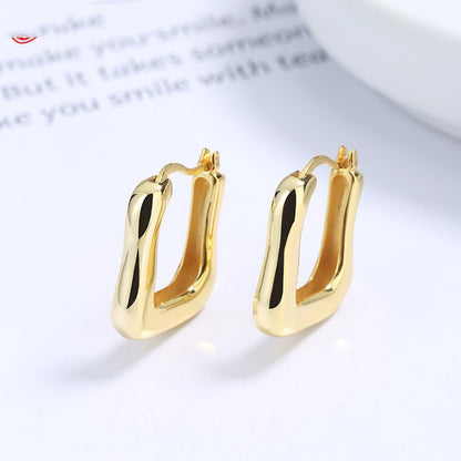 European And American Frosty Personality Gold Earrings Exaggerated-Jewearrings