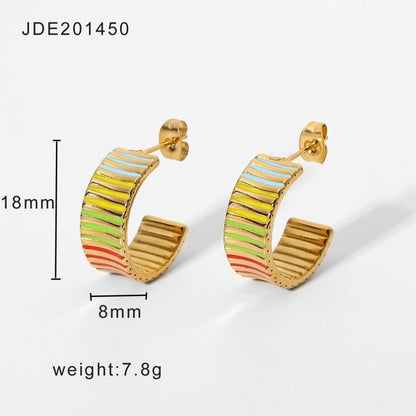 European And American Internet Celebrity Popular Earrings 18K Gold-plated Stainless Steel-Jewearrings