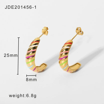 European And American Internet Celebrity Popular Earrings 18K Gold-plated Stainless Steel-Jewearrings