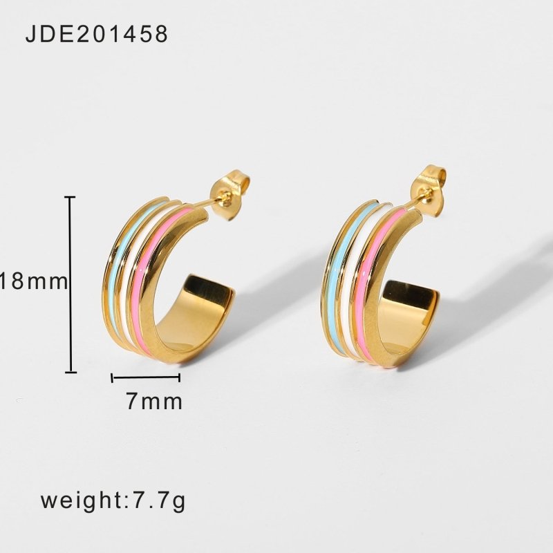 European And American Internet Celebrity Popular Earrings 18K Gold-plated Stainless Steel-Jewearrings