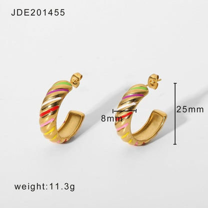 European And American Internet Celebrity Popular Earrings 18K Gold-plated Stainless Steel-Jewearrings