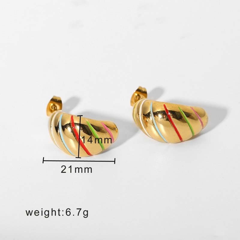 European And American Internet Celebrity Popular Earrings 18K Gold-plated Stainless Steel-Jewearrings