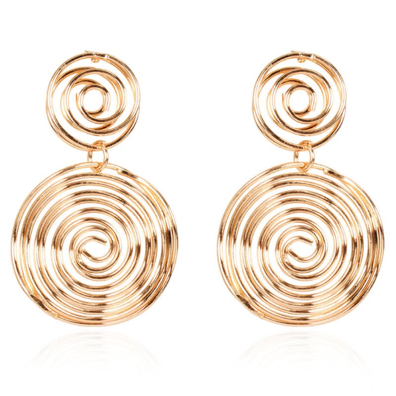 European And American Personality Trend Street Shooting Gold And Silver Earrings Earrings-Jewearrings