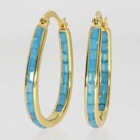 European And American Plated Gold Sapphire Earrings-Jewearrings