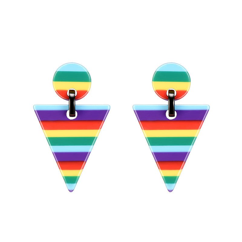 European And American Popular Acrylic Geometric Triangle Earrings-Jewearrings