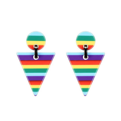 European And American Popular Acrylic Geometric Triangle Earrings-Jewearrings