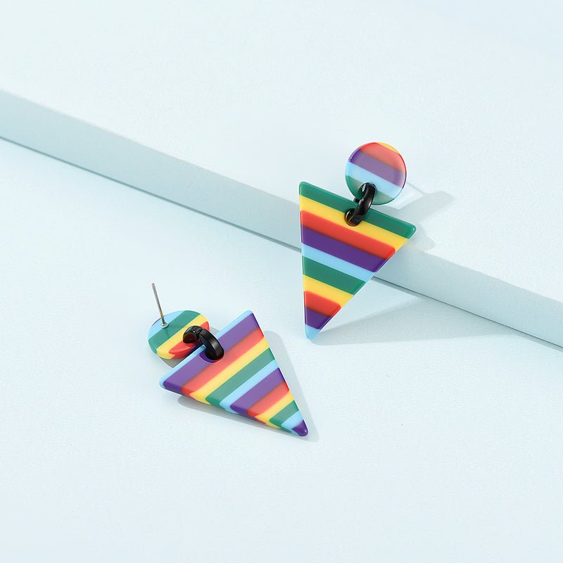 European And American Popular Acrylic Geometric Triangle Earrings-Jewearrings