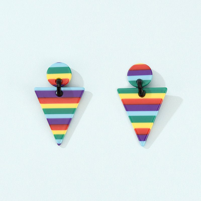 European And American Popular Acrylic Geometric Triangle Earrings-Jewearrings