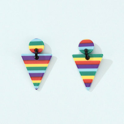 European And American Popular Acrylic Geometric Triangle Earrings-Jewearrings