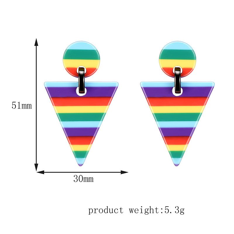 European And American Popular Acrylic Geometric Triangle Earrings-Jewearrings