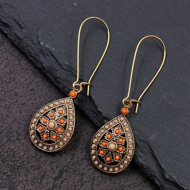 European And American Popular Drop Bohemian Fashion Silver Big Earrings-Jewearrings