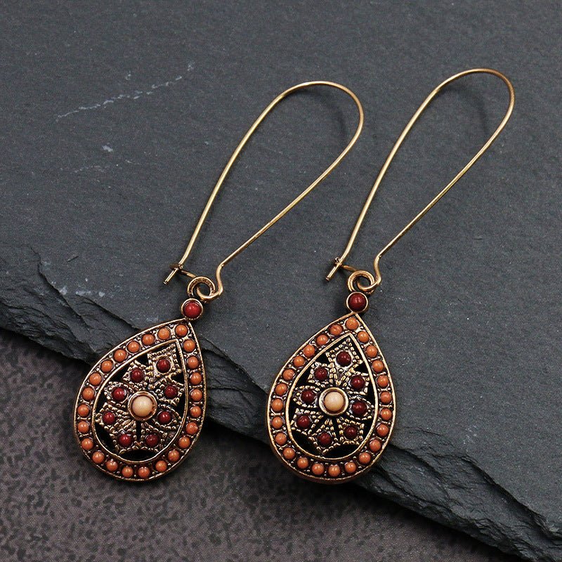 European And American Popular Drop Bohemian Fashion Silver Big Earrings-Jewearrings