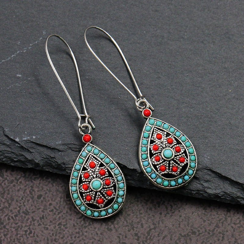 European And American Popular Drop Bohemian Fashion Silver Big Earrings-Jewearrings