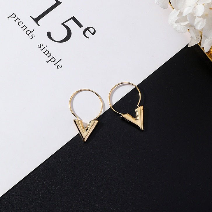 European and American popular personality exaggerated metal wind geometric earrings long tassel earrings gold earrings-Jewearrings