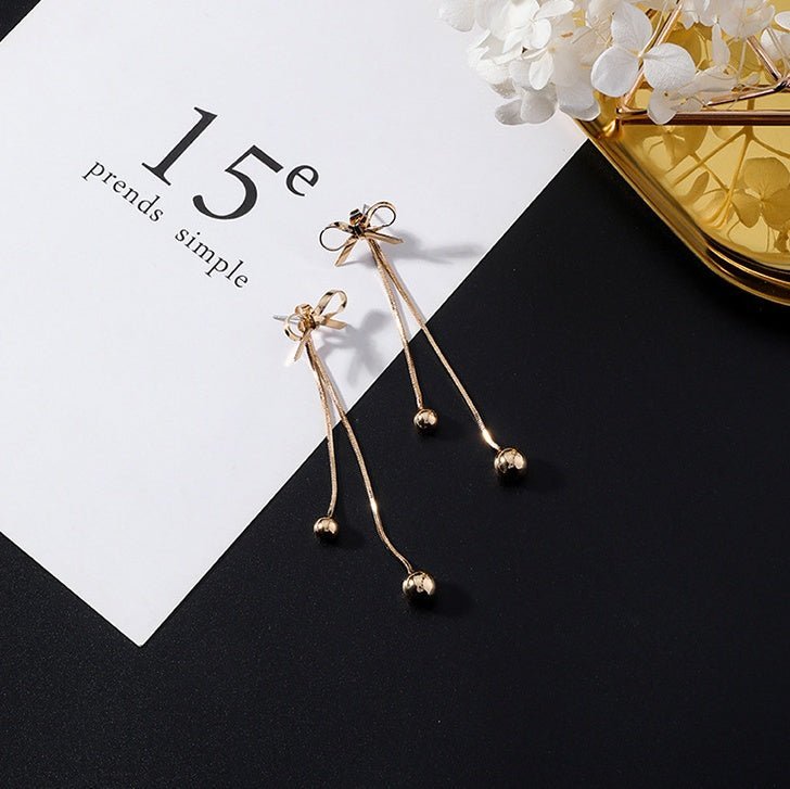 European and American popular personality exaggerated metal wind geometric earrings long tassel earrings gold earrings-Jewearrings