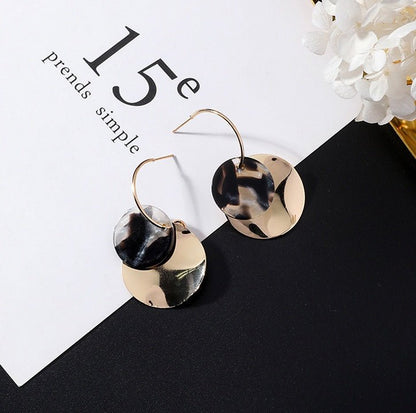 European and American popular personality exaggerated metal wind geometric earrings long tassel earrings gold earrings-Jewearrings