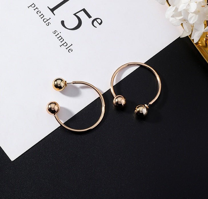 European and American popular personality exaggerated metal wind geometric earrings long tassel earrings gold earrings-Jewearrings