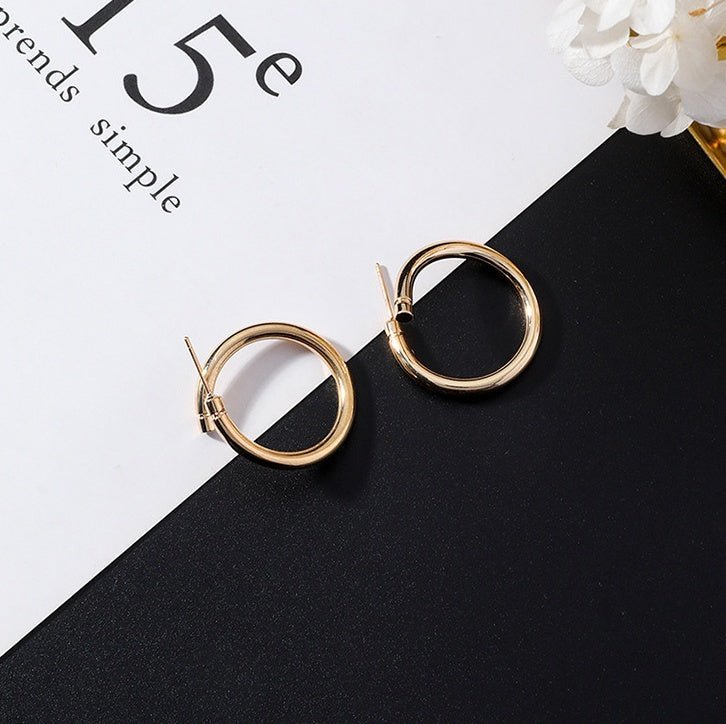 European and American popular personality exaggerated metal wind geometric earrings long tassel earrings gold earrings-Jewearrings