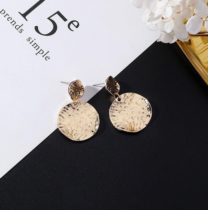 European and American popular personality exaggerated metal wind geometric earrings long tassel earrings gold earrings-Jewearrings