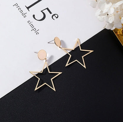 European and American popular personality exaggerated metal wind geometric earrings long tassel earrings gold earrings-Jewearrings