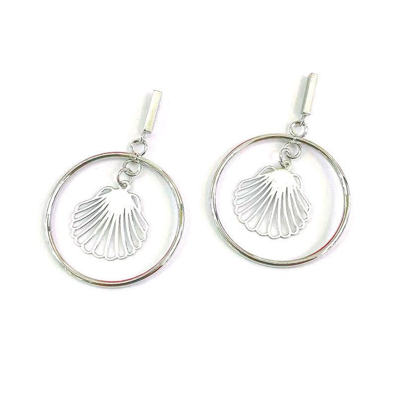 European And American Popular Shell Ginkgo Leaf Earrings-Jewearrings