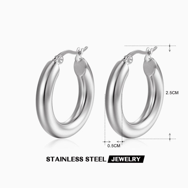 European And American Popular Simplicity Popular 18K Gold Plated Hoop Earrings Women-Jewearrings