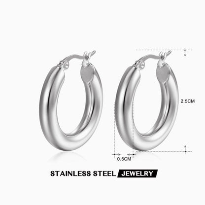 European And American Popular Simplicity Popular 18K Gold Plated Hoop Earrings Women-Jewearrings