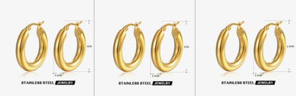 European And American Popular Simplicity Popular 18K Gold Plated Hoop Earrings Women-Jewearrings