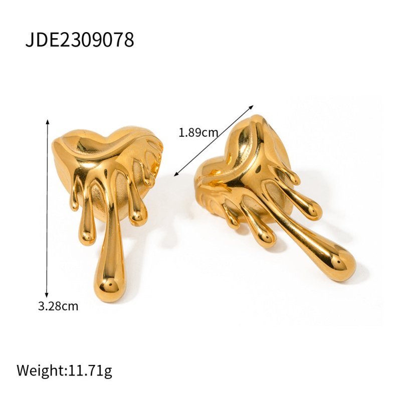 European And American Retro 18K Gold Love Earrings-Jewearrings