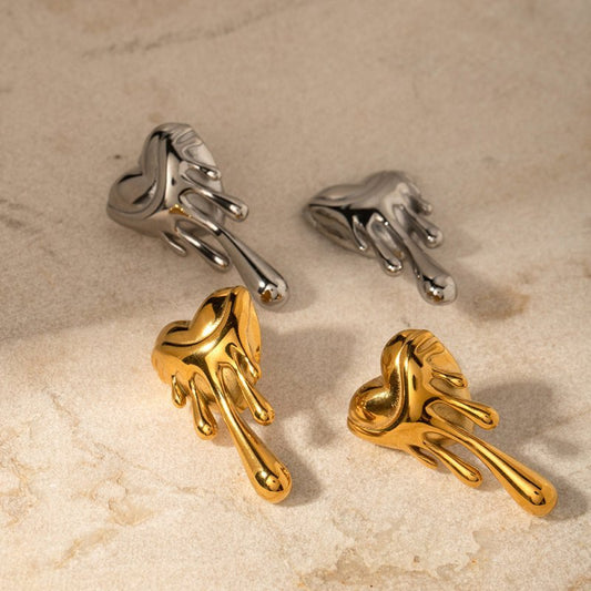 European And American Retro 18K Gold Love Earrings-Jewearrings