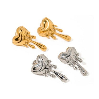 European And American Retro 18K Gold Love Earrings-Jewearrings