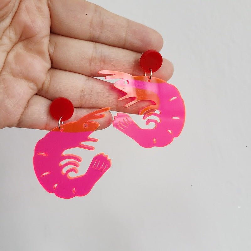 European And American Retro Personality Acrylic Lobster Earrings-Jewearrings