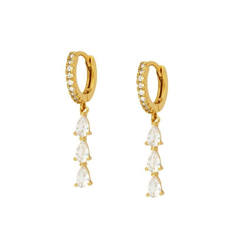 European And American Retro Style Drop Diamond Earrings Exquisite Personality-Jewearrings