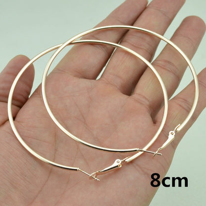 European And American Rose Gold Hoop Earrings-Jewearrings