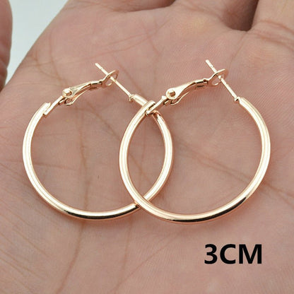 European And American Rose Gold Hoop Earrings-Jewearrings