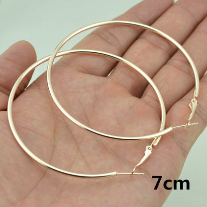 European And American Rose Gold Hoop Earrings-Jewearrings