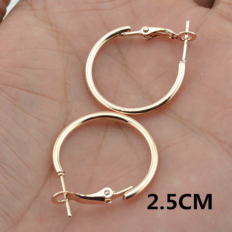 European And American Rose Gold Hoop Earrings-Jewearrings