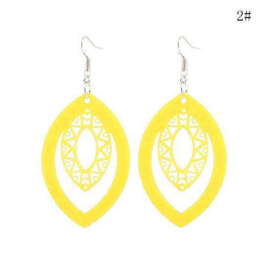 European And American Simple Acrylic Earrings Colorful Fashion Earrings-Jewearrings