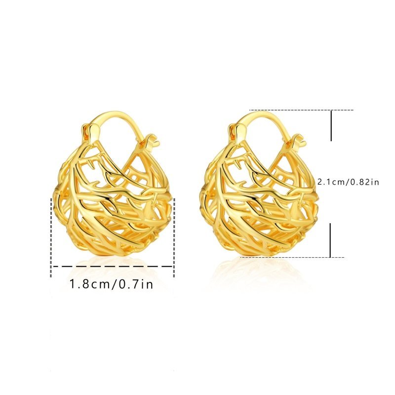 European And American Style Copper Plated 18K Real Gold Earrings-Jewearrings