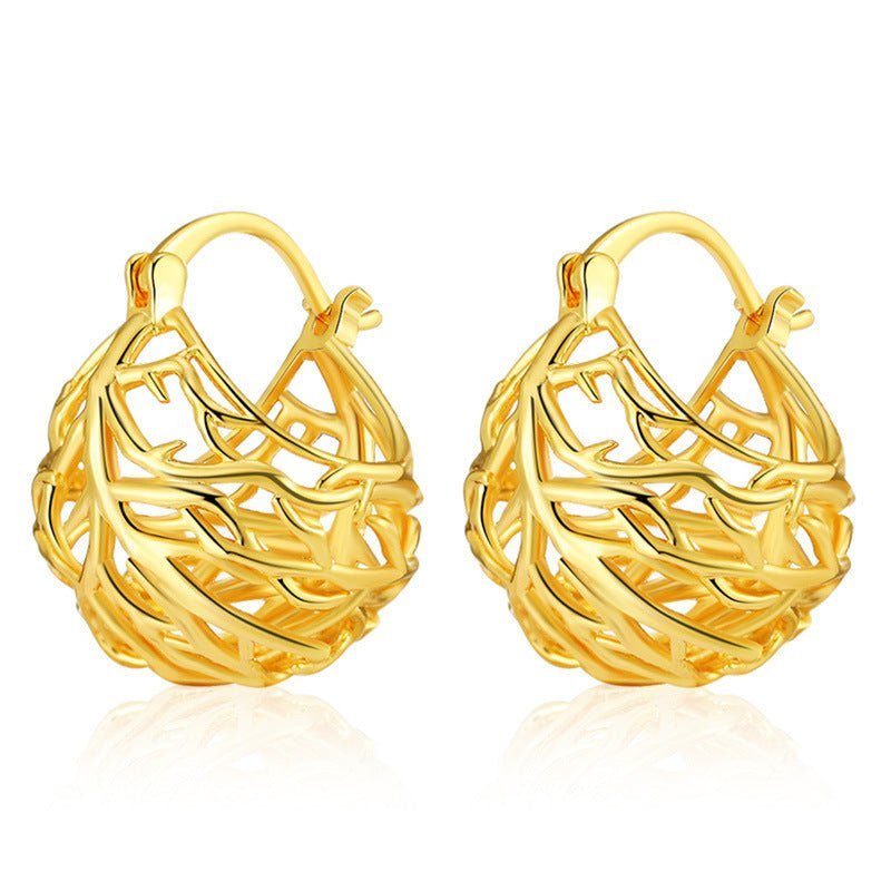 European And American Style Copper Plated 18K Real Gold Earrings-Jewearrings