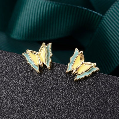 European And American Temperament Diamond-studded Butterfly Earrings-Jewearrings