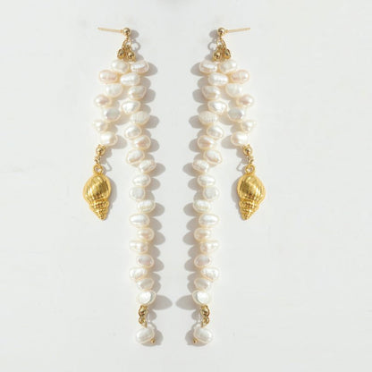 European And American Trendy Baroque Pearl Earrings-Jewearrings