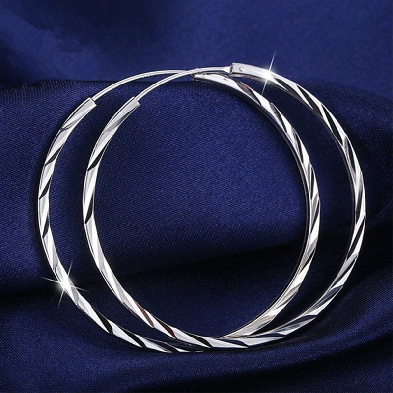 Exaggerated big ear hoop earrings with silver ornaments-Jewearrings