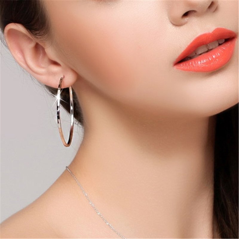 Exaggerated big ear hoop earrings with silver ornaments-Jewearrings