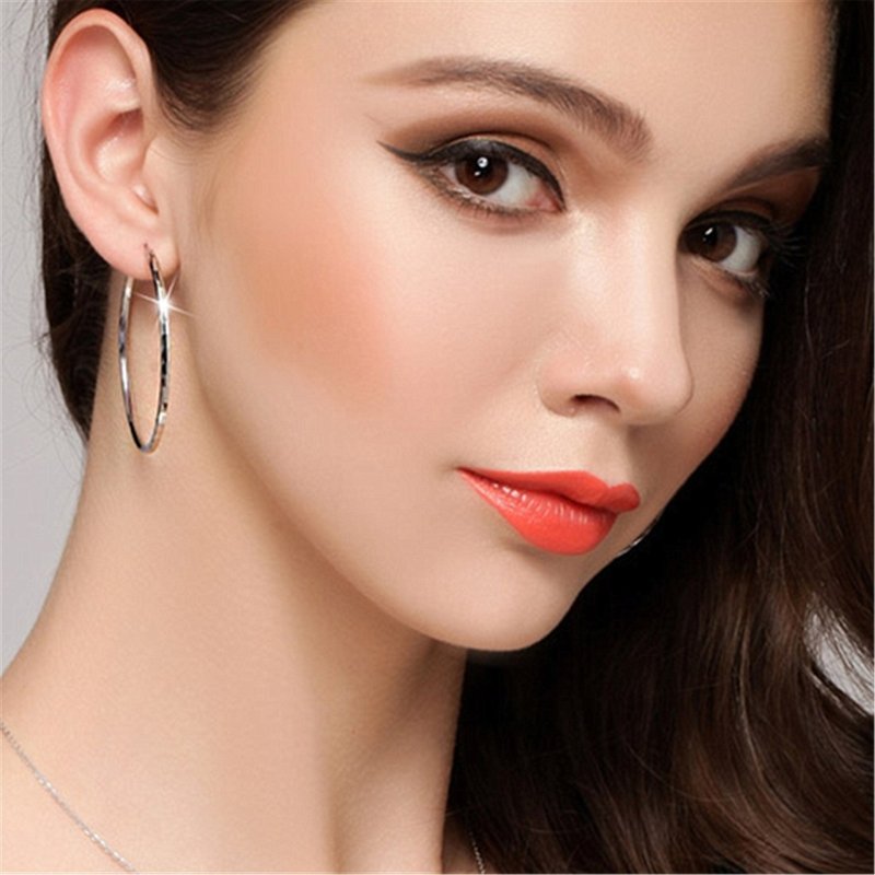 Exaggerated big ear hoop earrings with silver ornaments-Jewearrings