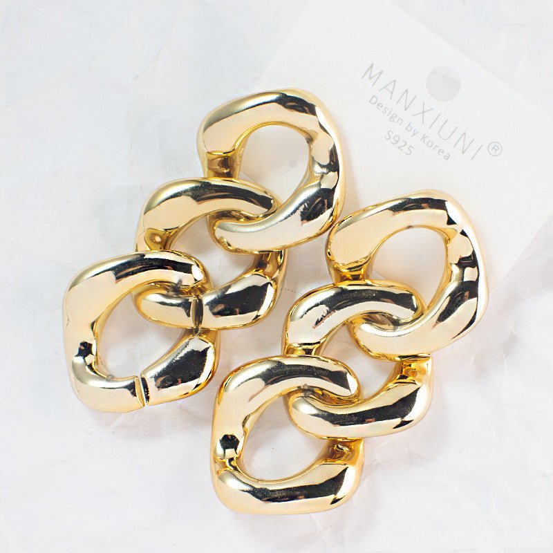 Exaggerated Big Earrings Korean Version Cool Big Earrings Chain Shape Earrings Factory Direct Wholesale Earrings Temperament Earrings-Jewearrings