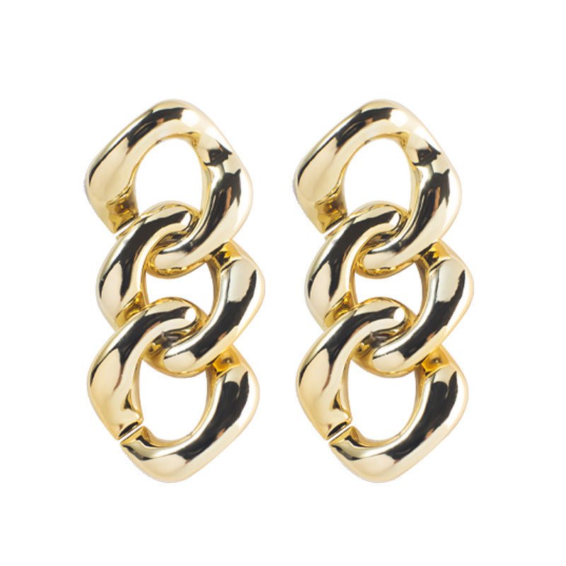 Exaggerated Big Earrings Korean Version Cool Big Earrings Chain Shape Earrings Factory Direct Wholesale Earrings Temperament Earrings-Jewearrings