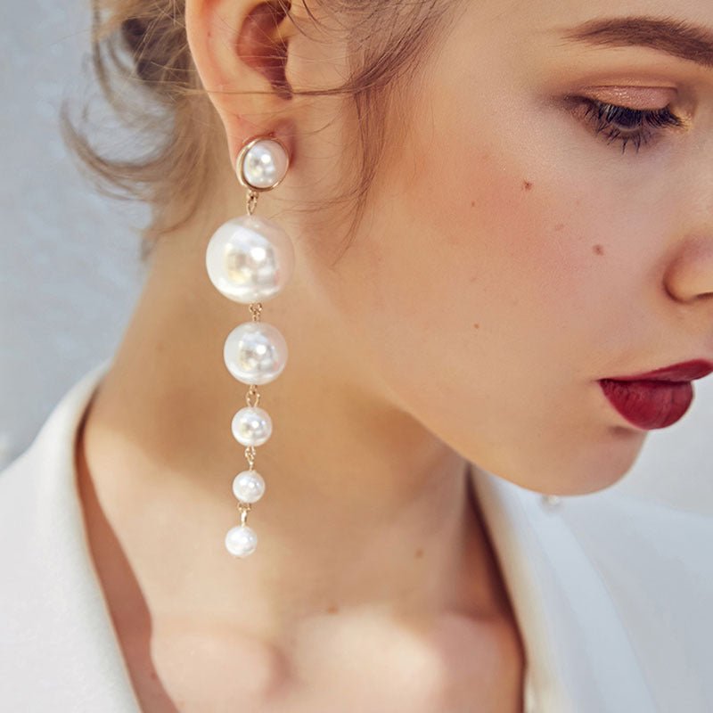 Exaggerated Big Earrings, Pearl Flowers, Ladies Temperament Earrings-Jewearrings